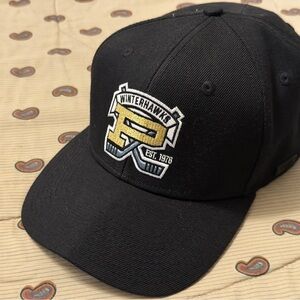 Black Winterhawks Cap with Gold Logo